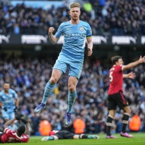 走势图-【英超】德布劳内2射1传，桑乔破门，曼城4比1曼联